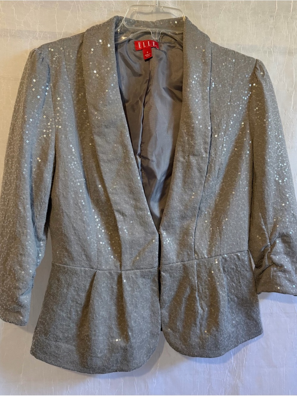 ELLE 6 Silver Sequin Women's Blazer Jacket
